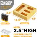 SpaceAid Bag Storage Organizer for Kitchen Drawer, Bamboo Organizer, Compatible with Gallon, Quart, Sandwich and Snack Variety Size Bag (1 Box 4 Slots), 2.5" High