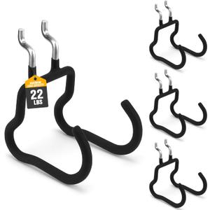 ELEAD 4-Piece Curved Pegboard Hooks, Peg Board Organizer Accessories for Hanging, Fit 1/4" Pegboard, Peg Board Tool Hangers for Garage Kitchen Workbench