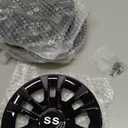 Golf Cart SS Wheel Covers Hub Caps, Golf Cart 8 Inch Wheel Hubcaps for Club Car EZGO Yamaha and Most Golf Carts (Except RXV), 6-Spoke Design, Set of 4 Golf Cart Black Hubcaps Wheel Covers