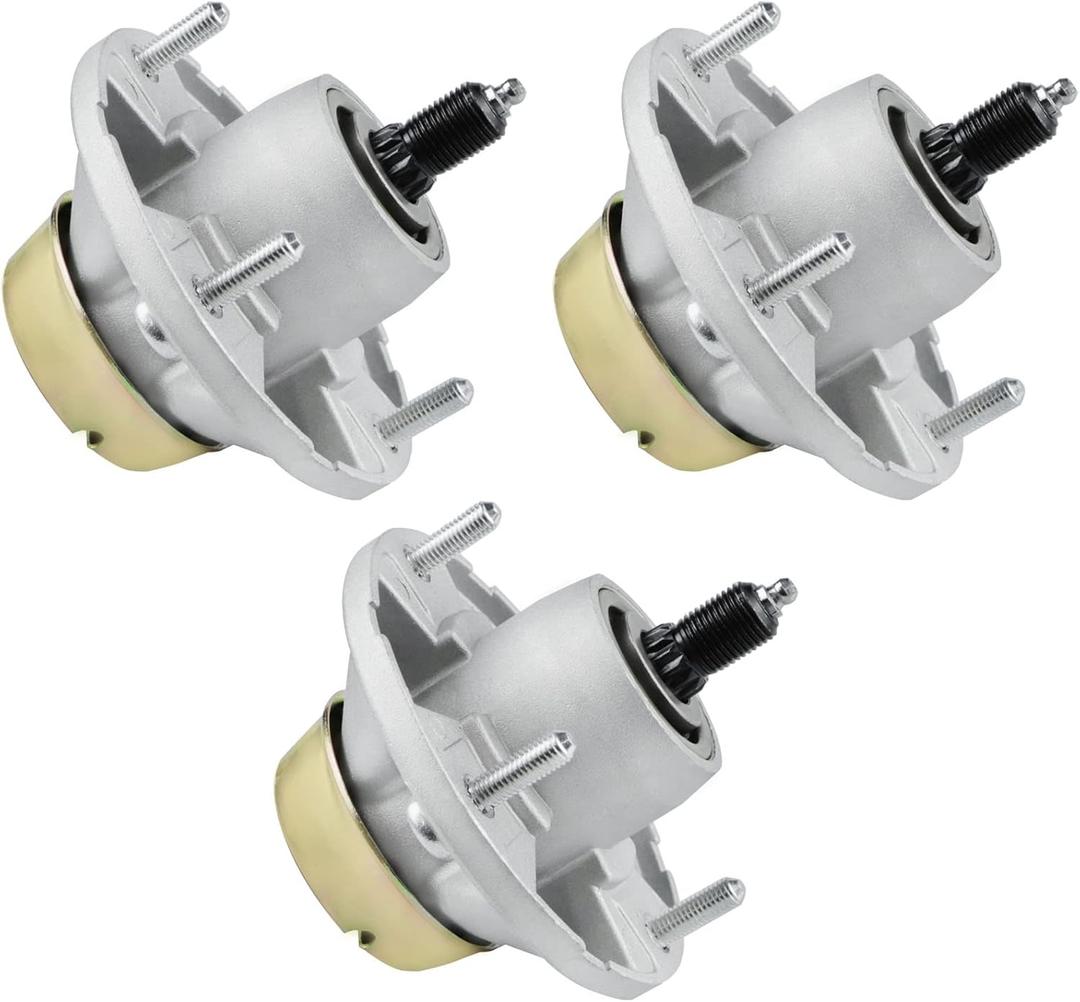 48" 54" Deck Spindle Assembly AM131680 for John Deere X520 X500 X530 LT133 LT155 LT166 AM124498 AM135349 AM144377, Fits 42M, 48C, 54C, 62C Decks (3 Pack)