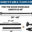 2 Pack Door Security Bars, Anti-Slip Heavy Duty Door Stoppers Sliding Patio Bar, 2-in-1 Adjustable Jammer Barricade Security Door Lock Bar for Apartment, Home, Travel, Hotel Room