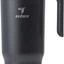 REDUCE Chiller Vacuum Insulated 40 oz Tumbler with Spill-Proof Silicone Straw - Sustainable Tritan Lid with Water Intake Markers - Soft Sit Base Travel Mug - Dishwasher Safe - Phantom