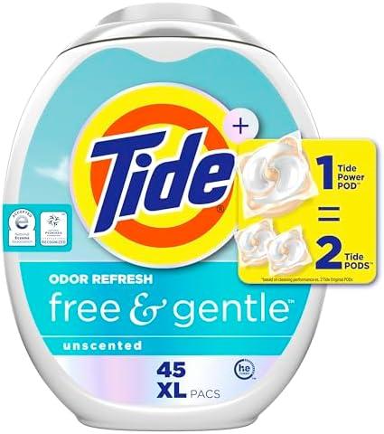 Tide PODS Free and Gentle Odor Refresh Laundry Detergent Pacs, 23 Count, Hypoallergenic Laundry Detergent Pacs