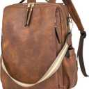 Dora & Liz Laptop Backpack for Women, Leather Travel Backpack with 15.6 Inch Laptop Compartment, College Work Computer Bag