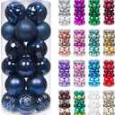 XmasExp 60mm/2.36" Christmas Ball Ornaments Shatterproof Christmas Ornaments Set Decorations for Xmas Tree Balls - 24ct (2.36'', Blue)