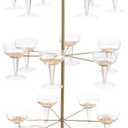 Lavish Home Cocktail Tree Stand - 3-Tier Champagne Tower Holds 18 Stemware Glasses - For Wedding, Shower, or Engagement Party Decorations (Gold) 