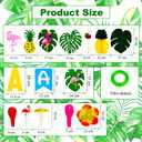 Tropical Luau Party Decoration Pack Hawaiian Beach Theme Party Flamingo Pineapple Dcors Multi Scene Luau Party Supplies (135pcs) Happy Birthday & Aloha Felt Banner Table Skirt Disposable Tablecloth