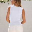 ANRABESS Womens High Neck Tank Tops Stretchy Sleeveless Racerback Sexy Slim Fit Basic Tee Shirts Y2K Trendy Summer Outfits (White, Small)