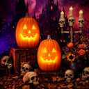 Halloween LED Jack-O Lanterns, Warm, 17.3x10.6x8.7 Inch, Classic