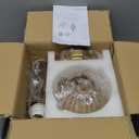 Modern Wall Sconces with Amber Flower Glass Shade 1 Pack, Mid Century Bathroom Vanity Wall Light Fixtures Gold Vintage Wall Lights with Switch for Mirror Bedroom Living Room