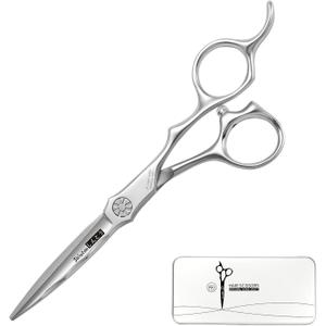 Wet and Dry Cut Professional Hair Cutting Scissors Barber Shears Japanese Aichi SUS440C Stainless Steel Salon Haircut (5.5" Precision Cut)