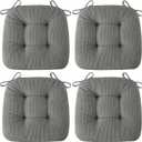 AddGrace Chair Cushions for Dining Chairs Soft Kitchen Seat Cushions 18" x 18" x 3" Non-Slip Seat Pads Grey Set of 4