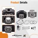 44mm 60cc Cylinder Piston Gasket Top End Rebuild Kit for Yamaha PW 50 1981-2009 QT50 1979-1987