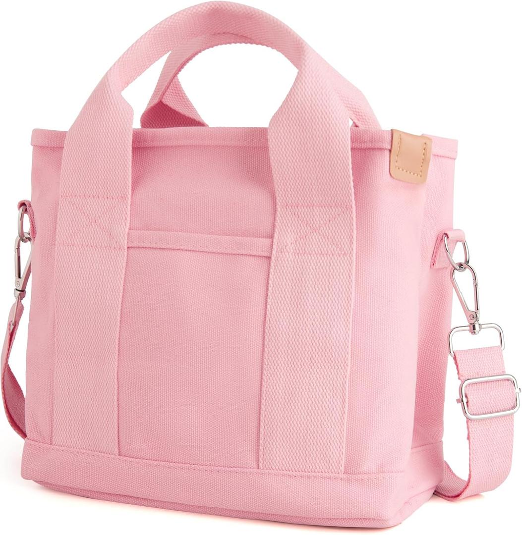 IwIeIaIrI Small Tote Bag for Women,Canvas Mini Tote Bags with Zipper and Multi Pockets,Kids,Girls,Friends Gift 2026