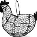 Tag 11.5 inch Black Farmhouse Rustic Vintage Chicken Wire Egg Basket With Handle For Egg Holder Fruit And Kitchen Living Room Home Rooster Decor Decoration Collecting And Countertop Storing Eggs
