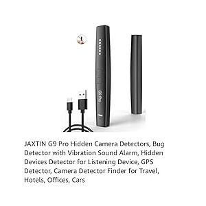 Hidden Camera Detector, GPS Tracker & Bug Detector & Upgraded Spy Camera Finder Bug Sweeper Detector, Portable RF Signal Scanner for Hotels, Travel, Home & Office