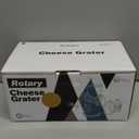 Cambom Rotary Cheese Grater Hand Crank Cheese Shredder for Fresh Cheese, Vegetable, Nuts,Non-slip Suction Base, Free Cleaning Brush Three Blades,Deep Blue