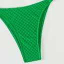 WDIRARA Women's Ruched Ring Halter Bikini Swimsuit Two Piece Tie Back Bathing Suits (Green, S)