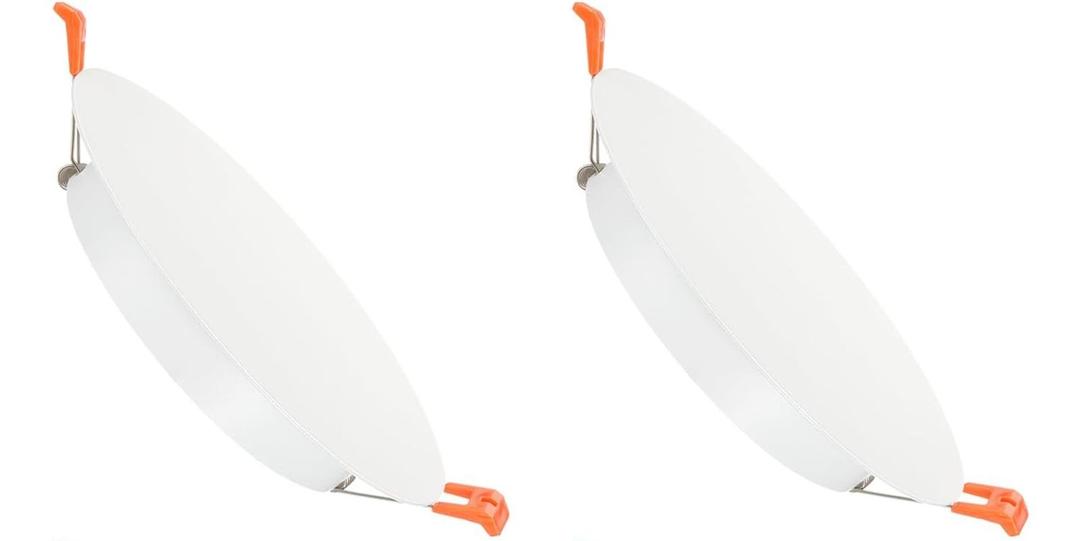 PATIKIL 165mm / 6.5" Diameter Metal Ceiling Hole Cover Plate, 2 Pcs Downlight Hole Trim Wall Mount Decorative Cap Access Panel for 4.9-6.3inch Round Ceiling and Wall Openings, Matte White