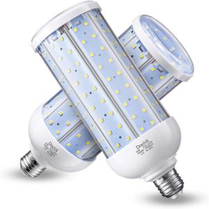 2-Pack 500W Equivalent LED Corn Bulb,5500 Lumen 6000K,Cool Daylight LED Street and Area Light,E26/E27 Medium Base,for Outdoor Indoor Garage Warehouse High Bay Barn Backyard and More