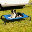 STARLATTA Elevated Cooling Dog Bed for Large Dogs,Waterproof Outdoor Pet Cot with Washable Breathable Mesh,Non-Slip Feet,Comfortable Dry Raised Dog Bed,50.8 x 31 x 8 Inches,Blue