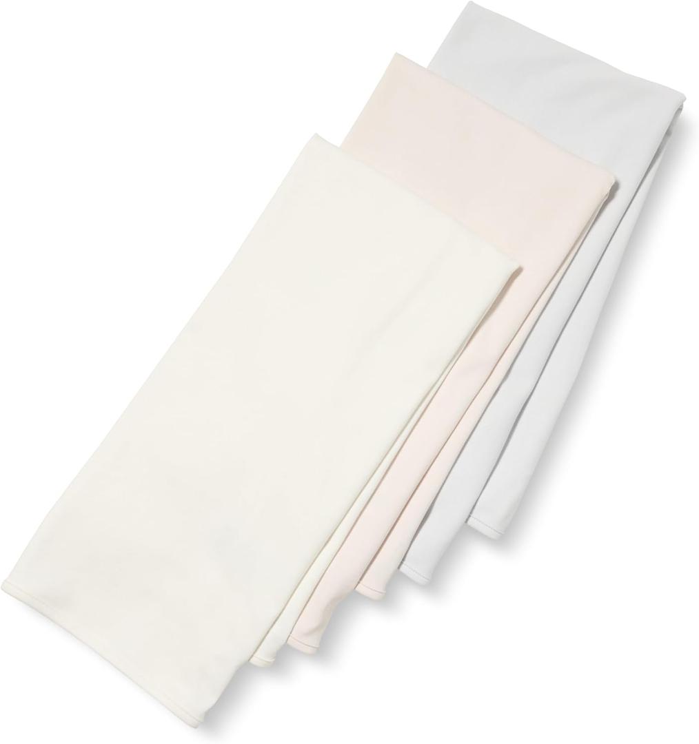 Amazon Essentials Unisex Babies' Swaddle Blankets for Boys and Girls, Pack of 3 (One Size, Ivory/Pale Pink/Dove Grey)