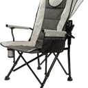 Camping Chairs for Adults with Adjustable Backrest & Lumbar Support | Oversized Camping Chair with High Back - Heavy Duty Folding Chair Support 400 lbs - Portable Lawn Chairs for Outdoor Sports