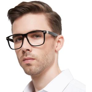 OCCI CHIARI Wide Frame Reading Glasses Men 1.5+ Stylish Black Readers 1.5 