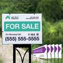 2 Pack ListWithFreedom "For Sale" and "Open House" Stands,  Sign with Stakes, For Sale  Signs for Real Estate, Yard Sign for Home House Real Estate