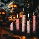Halloween Taper Candles - Novelty Finger Candle Sticks for Holiday Decorations (Skeleton Primary Color)