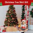 Christmas Tree Collar, Rattan Xmas Tree Skirt for Artificial Trees, Base Cover for 7.5ft Trees Christmas Tree Skirt, Handcrafted Woven Hyacinth Rustic Tree Skirt (Wood Color)