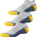 WANDER Merino Wool Ankle Running Hiking Socks 3 Pairs Lightweight Cushioned Sweat-Wicking No Show Athletic Socks Men Women (X-Large, Yellow)