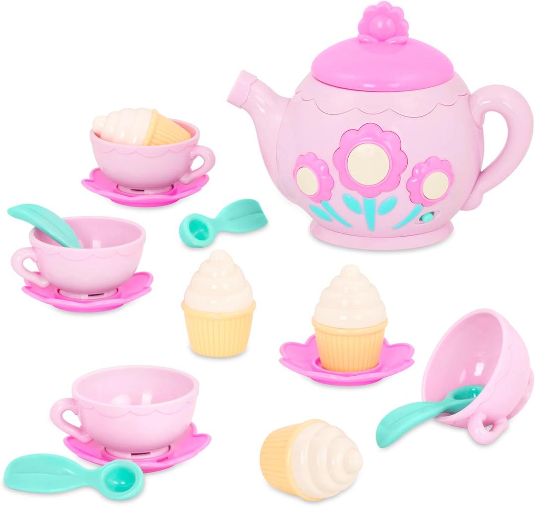 Battat Play Circle Singing Teapot Toy Food Pretend Play Kitchen Set 3+ Years (17 Pieces) (Child-size)