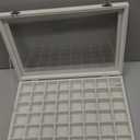 Wudygirl Jewelry Organizer Stackable Jewelry Tray for Drawer Velvet Earring Holder Organizer with Lid Dust-proof Earring Case Ring Storage for Women Drawer Inserts 30 Grid (Beige) (1 Pcs+Lid)