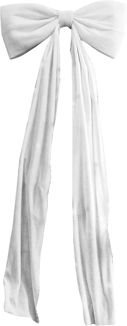 6 Ft Giant Red Velvet Bow for Christmas Tree, Big Christmas Decorations for Tree Topper, Window, Wall, Mantle, Indoor Home Xmas Decoration (One Size, White-2)