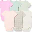 Amazon Essentials Unisex Toddlers and Babies Short-Sleeve Bodysuits, Multipacks (24 Months, Pink/Floral)