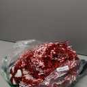 5 FT Pop Up Christmas Tree with Lights and Candy Tree Topper for Christmas Home Decorations, Red Tinsel Skinny Christmas Tree, Collapsible Pencil Tree for Home Indoor Outdoor Xmas Party Decoration