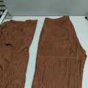 SOLY HUX Women's 2 Piece Outfit Asymmetrical Neck Short Sleeve Ruched T Shirt and Pants Going Out Set (Plain Coffee Brown), X-Large