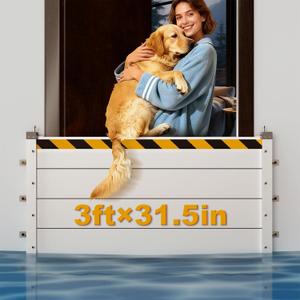 Flood Barriers for Home, Removable and Reusable Flood Barrier, Height-Adjustable Water Barriers for Flooding (L3ft x H31.5in)