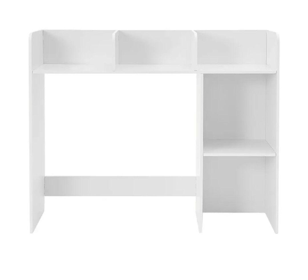 GlossyEnd Sturdy & Elegant Wood Desk Bookshelf Organizer, Office Storage Holder, Desktop Organizer, Collage Dorm, White