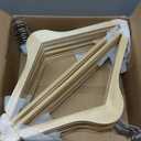 HOUSE DAY Wooden Hangers 20 Pack, Solid Wood Hanger with Non Slip Pant Bar, Heavy Duty Wooden Coat Hanger for Closet, Smooth Finish Wood Clothes Hangers for Shirts, Suits, Jackets, Dresses, Natural