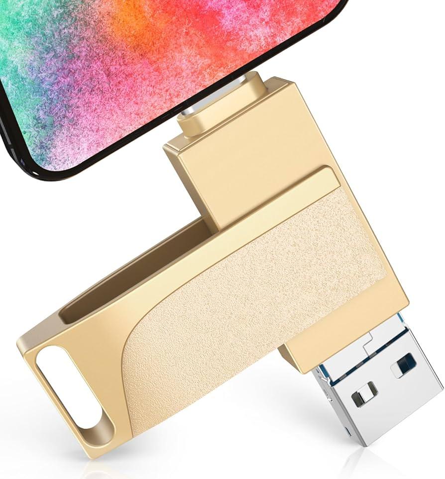 512GB Qainerly Photo Stick for Phone Flash Drive,4in1 Memory Stick for Photos and Videos USB Stick External Storage Compatible for iPhone/iPad/Android/PC