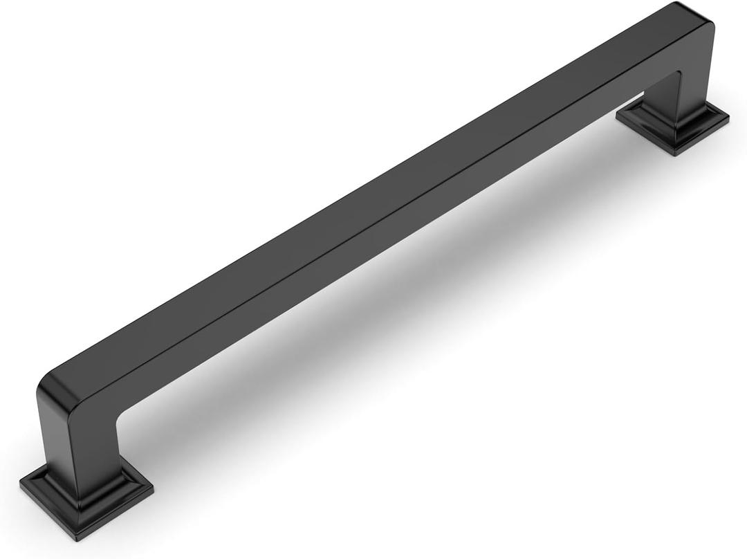 Amerdeco 10 Pack Matte Black Cabinet Pulls 6.3 Inch(160MM) Hole Centers Kitchen Cabinet Handles Cabinet Hardware Kitchen Handles for Cabinets Cupboard Handles Drawer Pulls ZH0019