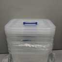 6-Pack Clear Plastic Storage Bin with Lids, Stackable Organizer Box with Latching Handle, 6.5L/7quart