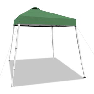 8x8 Top Pop Up Canopy Tent with Central Lock Design, Slant Legs, Backpack, Easy Outdoor Sun Shade for Events, Parties, Camping (Green)