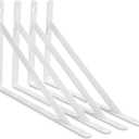 Acrux7 White Shelf Brackets - 8 x 5 Inch, 4 Pack Heavy Duty Metal Floating L Brackets