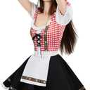 Traditional German Dirndl Dress, Oktoberfest Beer Festival Costume, Bavarian Carnival Halloween Women's Outfit (M)
