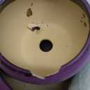 SOUJOY Set of 3 Ceramic Flower Pots, Gardening Plant Pot with Drainage Holes and Saucer, 7/5/4 inch Purple Round Succulent Herbs Cactus Planter for Indoor Outdoor