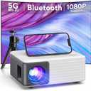 Mini Projector with WiFi and Bluetooth, AKIYO 2026 Upgraded Projector 1080P Support, 360 Rotating, Portable Projector for Home Theater/Outdoor, Compatible with iOS/Android/Laptop/PS5