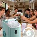 Silonn Nugget Ice Maker Countertop, Chewable Pellet Ice Machine with Self-Cleaning, Portable Pebble Ice Maker with Ice Scoop for Home, Kitchen & Office, Green